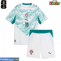 Portugal Pedro Neto #18 Auswärts Trikotsatz Kinder EM 2024 Kurzarm (+ Kurze Hosen)